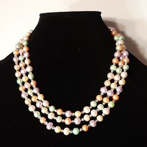 SALE! Elegant Multicolor Genuine Freshwater Pearl Necklace & Matching Bracelets